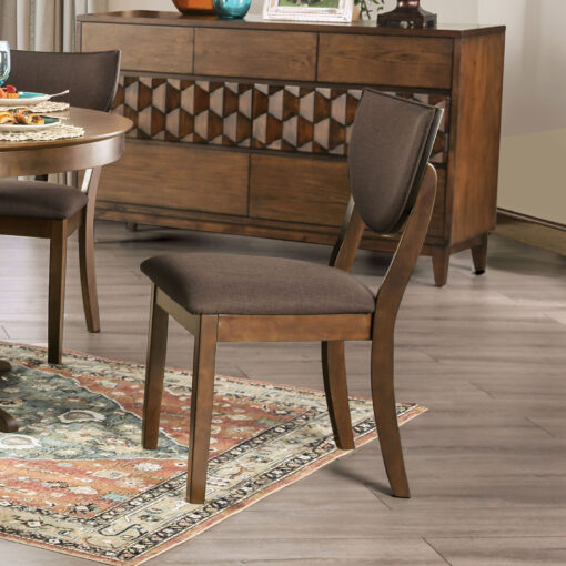 Marina Transitional Walnut/Dark Chocolate 5 Piece Dining Table Set - Image 2