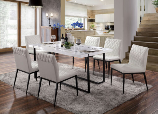 Alisha Contemporary White/Black Dining Table