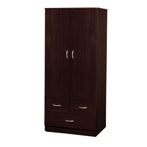 Yorktown 02241 Two Doors Wood Veneer Wardrobe - Espresso