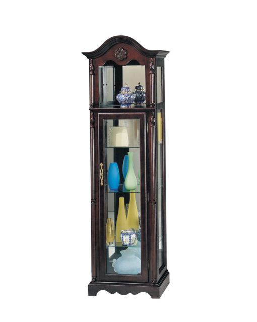 Lindsey 02349 Glass Shelves Composite Wood Cabinet Curio - Cherry