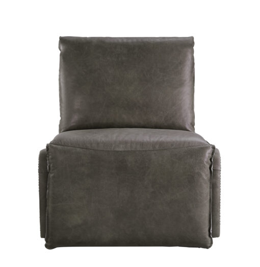 Metier 59940 Aluminum Patchwork Aesthetics Recliner- Gray Top Grain Leather & Aluminum