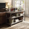 Gorden 72685 Rectangular Console - Weathered Oak & Antique Silver