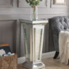 Nysa 80392 Demonstrates Sophisticated Graceful Pedestal Stand - Mirrored & Faux Crystals