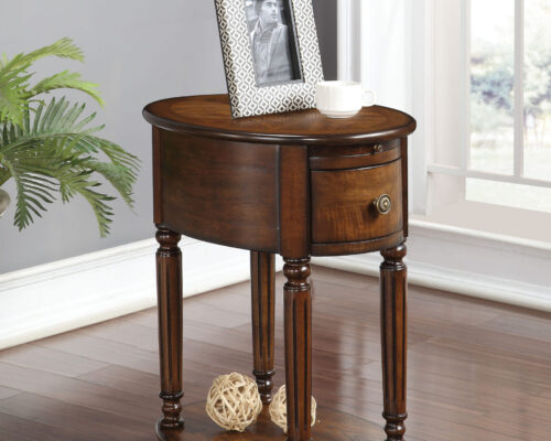 Peniel 80506 Storage Drawer Casual Style Accent Table - Dark Oak