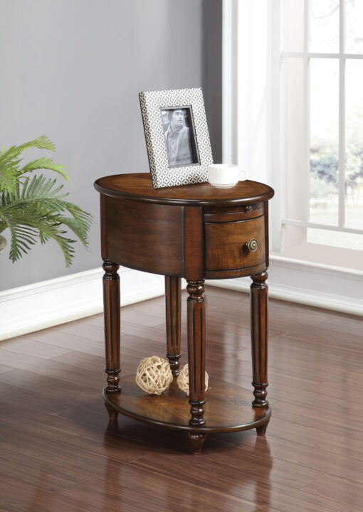 Peniel 80506 Storage Drawer Casual Style Accent Table - Dark Oak