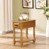 Qrabard 80510 Rectangular Side Turned Legs Accent Table - Light Oak