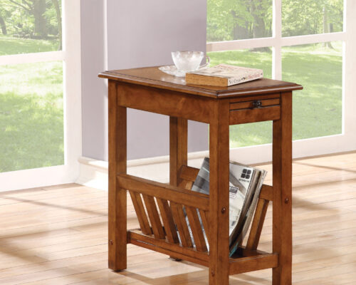 Jayme 80517 Magazine Rack Square Legs Accent Table - Tobacco