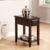 Flin 80518 Rectangular Side Tapered Legs Accent Table - Dark Cherry