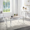 Ciddrenar 84313 Carved Legs Accent Table - Marble Top & White Finish