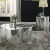 Clover 85395 Leaf Shape Coffee Table - Silver & Champagne Finish