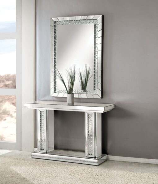 Nysa 90230 Art Deco Style Console Table - Mirrored & Faux Crystals