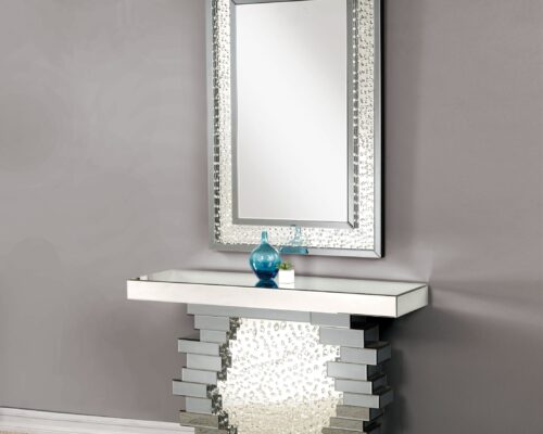 Nysa 90232 Art Deco Style Console Table - Mirrored & Faux Crystals