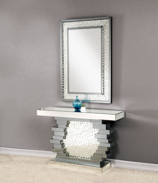 Nysa 90232 Art Deco Style Console Table - Mirrored & Faux Crystals