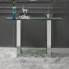 Nysa 90495 Clear Glass Top Console Table - Mirrored & Faux Crystals