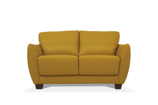 Valeria Flared Style Armrest Loveseat - Mustard Leather - Image 4