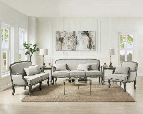 Acme Tania Nailhead Trim Accents and Superb Carved Sofa Collection