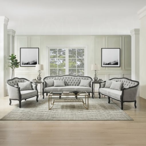 Acme Samael Beautifully Carved Camel Back Sofa Collection