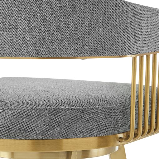 Armen Living Chelsea Swivel Gold Brushed Stainless Steel Stool - Image 15