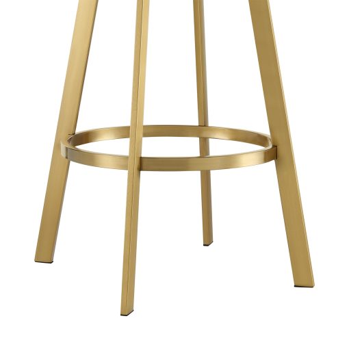 Armen Living Chelsea Swivel Gold Brushed Stainless Steel Stool - Image 16