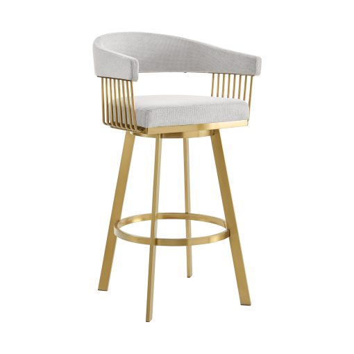 Armen Living Chelsea Swivel Gold Brushed Stainless Steel Stool - Image 17