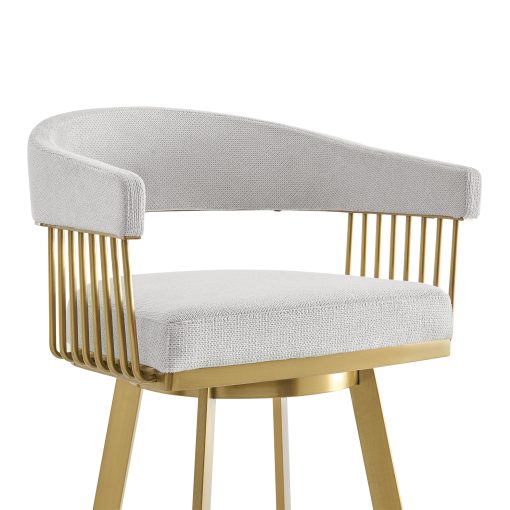 Armen Living Chelsea Swivel Gold Brushed Stainless Steel Stool - Image 20