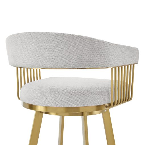 Armen Living Chelsea Swivel Gold Brushed Stainless Steel Stool - Image 21