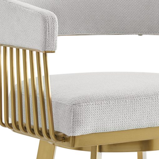 Armen Living Chelsea Swivel Gold Brushed Stainless Steel Stool - Image 22