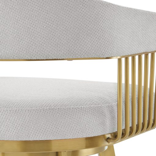 Armen Living Chelsea Swivel Gold Brushed Stainless Steel Stool - Image 23