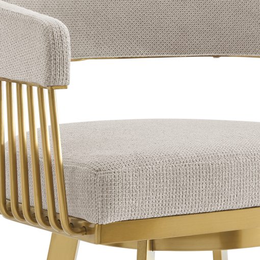 Armen Living Chelsea Swivel Gold Brushed Stainless Steel Stool - Image 6