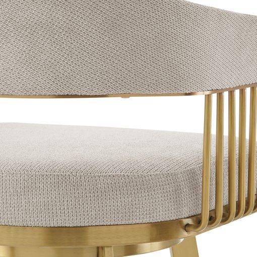 Armen Living Chelsea Swivel Gold Brushed Stainless Steel Stool - Image 7