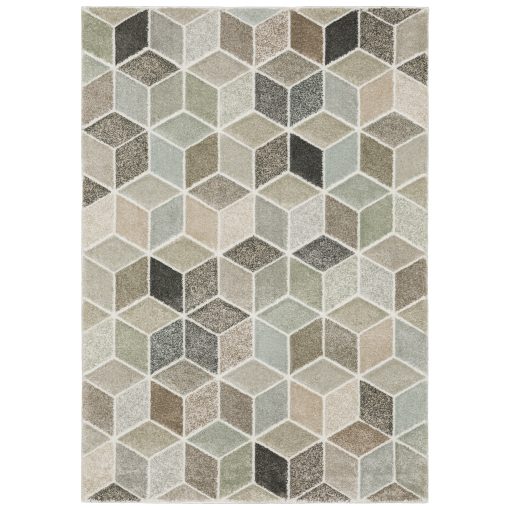 Cambria Casual Geometric Ivory/ Multi Rectangle Rug