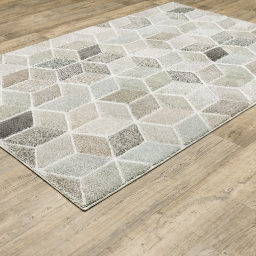 Cambria Casual Geometric Ivory/ Multi Rectangle Rug - Image 5