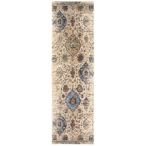 Empire Casual Floral Ivory/ Blue Rectangle Rug - Image 3