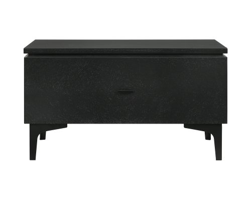 Mat black nightstand with drawer image