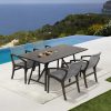 Armen Living Frinton and Beckham 5 Piece Dining Set in Eucalyptus Wood and Rope