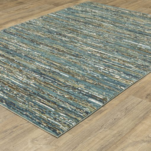 Reed Casual Abstract RE01G Blue/ Multi Rectangle Rug - Image 3