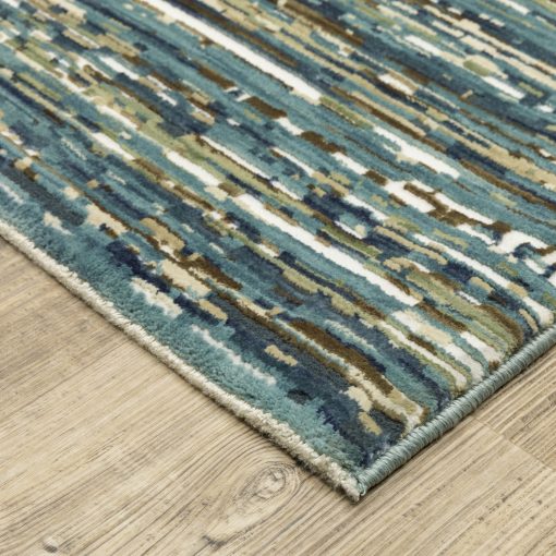 Reed Casual Abstract RE01G Blue/ Multi Rectangle Rug - Image 4