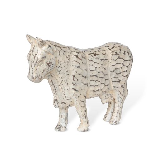 Park Hill Carved Wood Folk Art Cow - Image 2