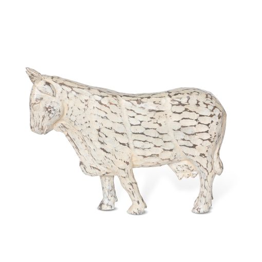 Park Hill Carved Wood Folk Art Cow - Image 3