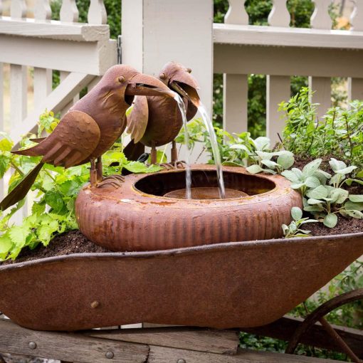 Park Hill Folk Art Crows Fountain