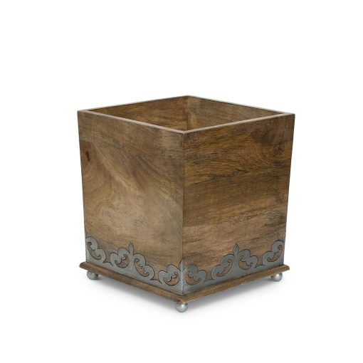 Park Hill Heritage Inlay Wood Waste Basket