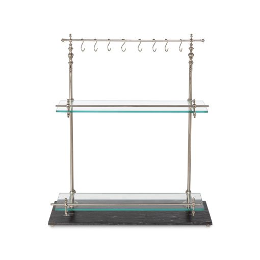 Park Hill Black Marble and Iron Bistro Rack - Image 3