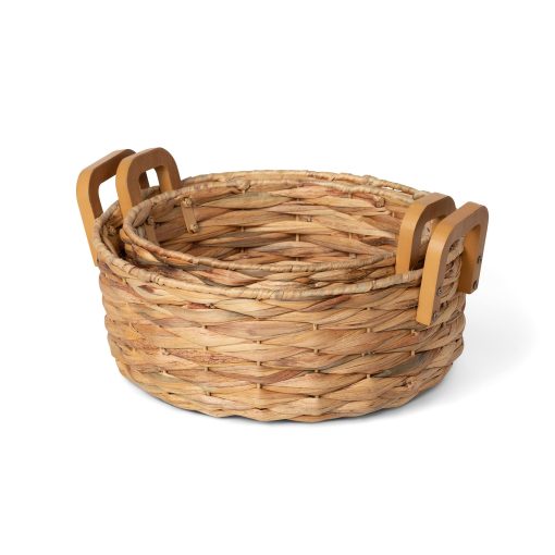 Park Hill Woven Water Hyacinth Round Serving Basket - Image 5