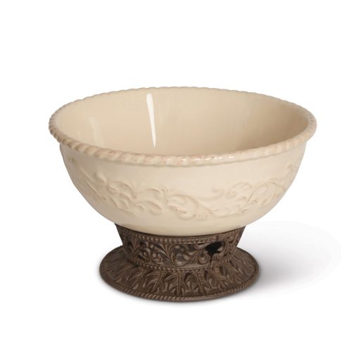 Park Hill Acanthus Stoneware Bowl on Base