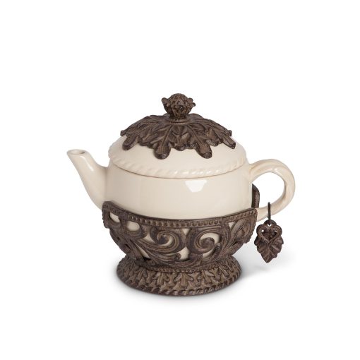 Park Hill Acanthus Stoneware Teapot