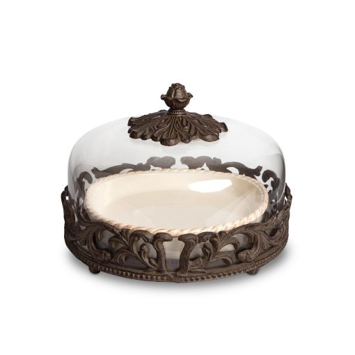 Park Hill Acanthus Stoneware Pie Server with Dome