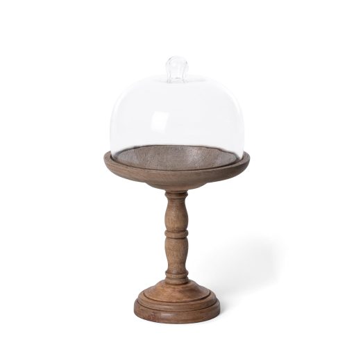 Park Hill Elevated Wood Server with Glass Dome - Image 4