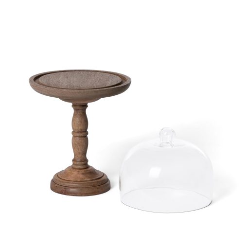 Park Hill Elevated Wood Server with Glass Dome - Image 6