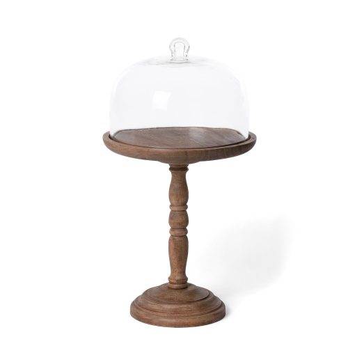 Park Hill Elevated Wood Server with Glass Dome - Image 5