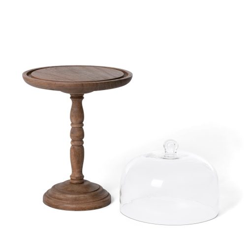 Park Hill Elevated Wood Server with Glass Dome - Image 7